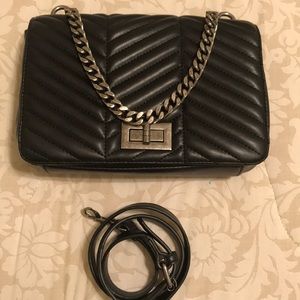 ESSENTIEL BLACK LEATHER PURSE/CLUTCH/CROSSBODY
